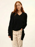 TOMMIE strickjacke v-ausschnitt schwarz