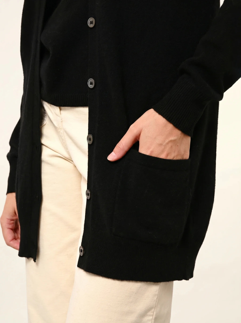 TOMMIE strickjacke v-ausschnitt schwarz