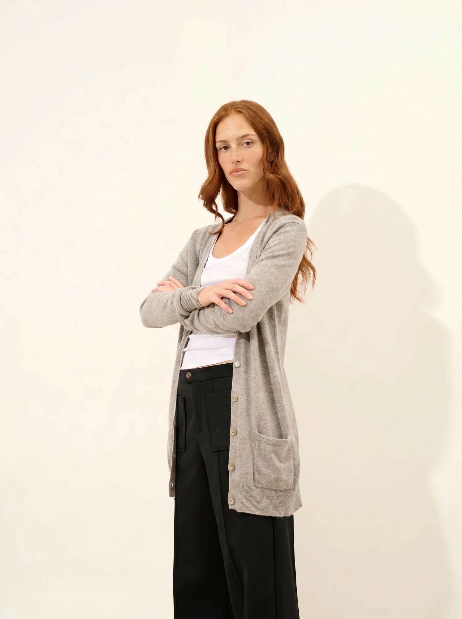 TOMMIE strickjacke v-ausschnitt wolke meliert