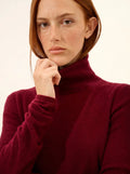 AVA pull col roulé bordeaux