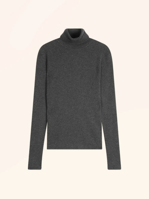 AVA pull col roulé anthracite chiné