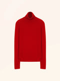 AVA Pull Col Roulé Rouge