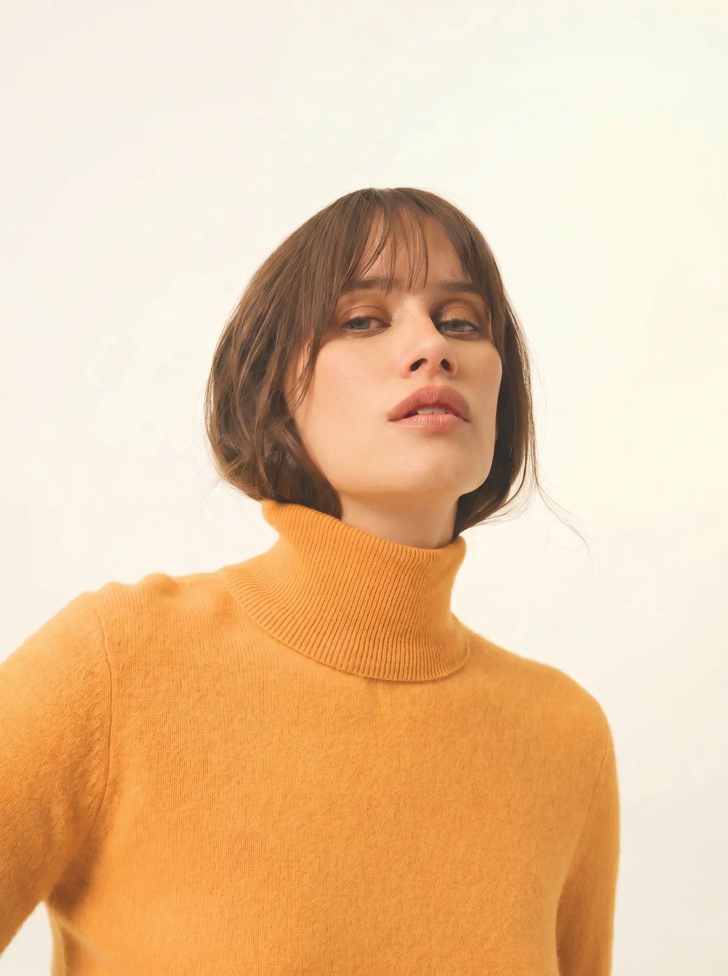 AVA pullover rollkragen curcuma