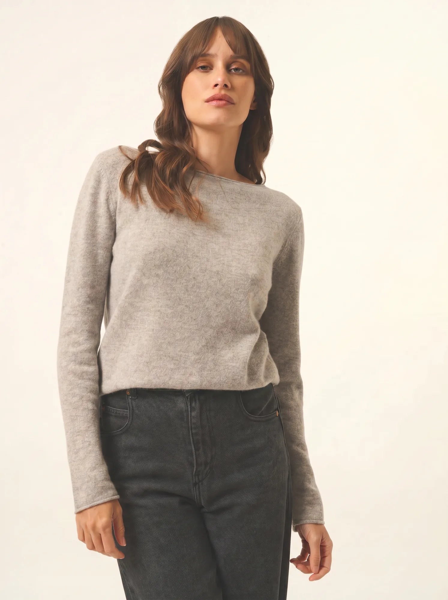 GRACE pullover u-boot-ausschnitt wolke meliert