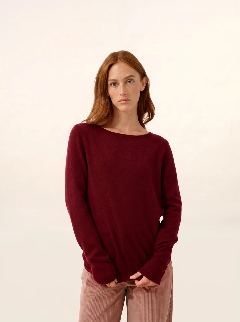GRACE pullover u-boot-ausschnitt bordeaux