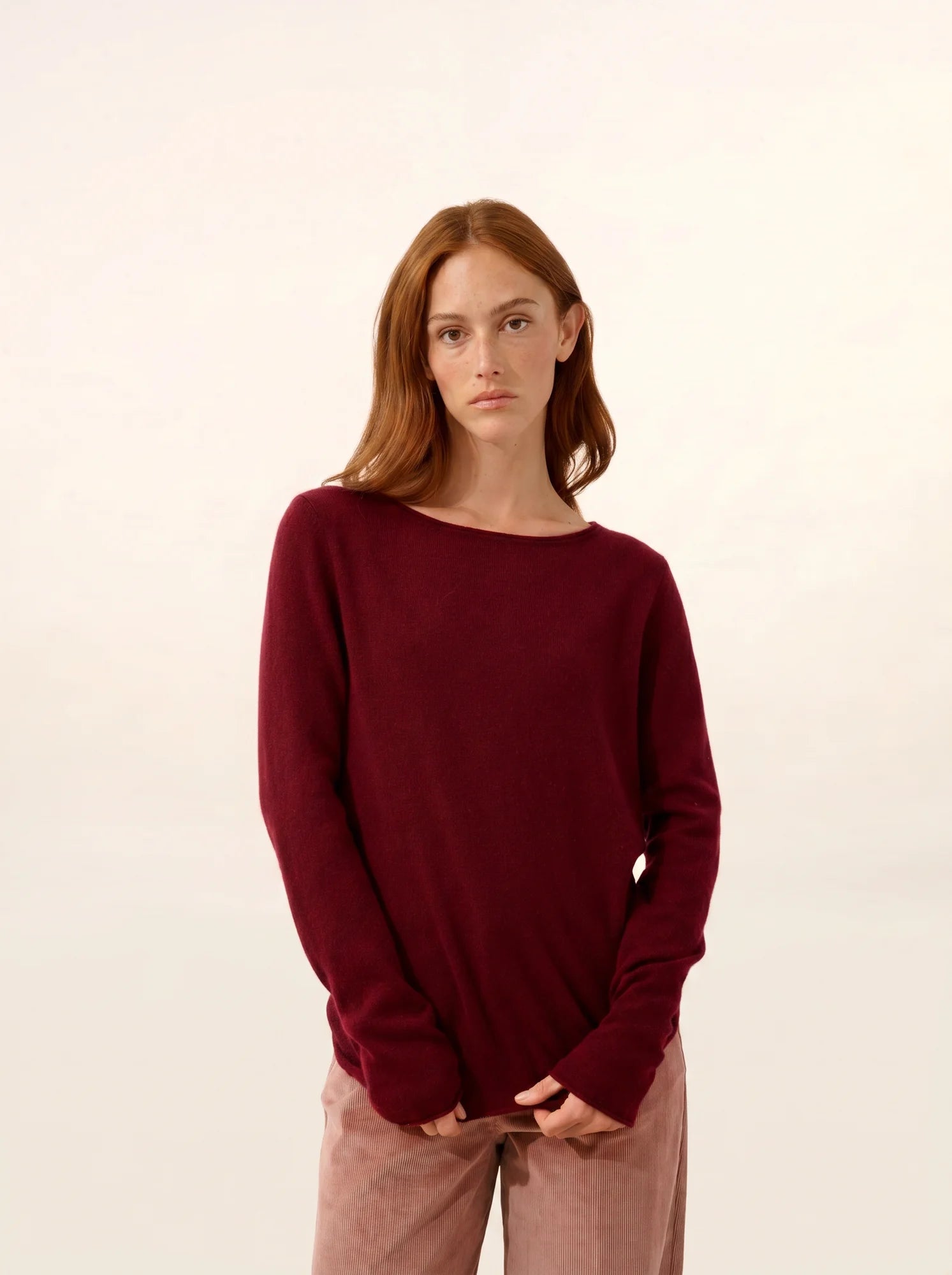 GRACE pull col bateau bordeaux