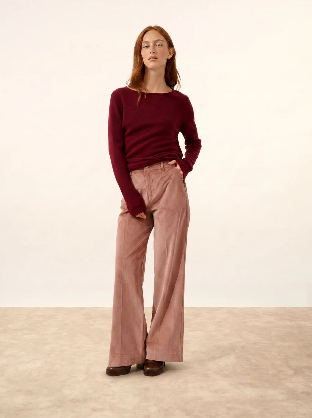 GRACE pullover u-boot-ausschnitt bordeaux