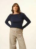 GRACE pullover u-boot-ausschnitt marineblau