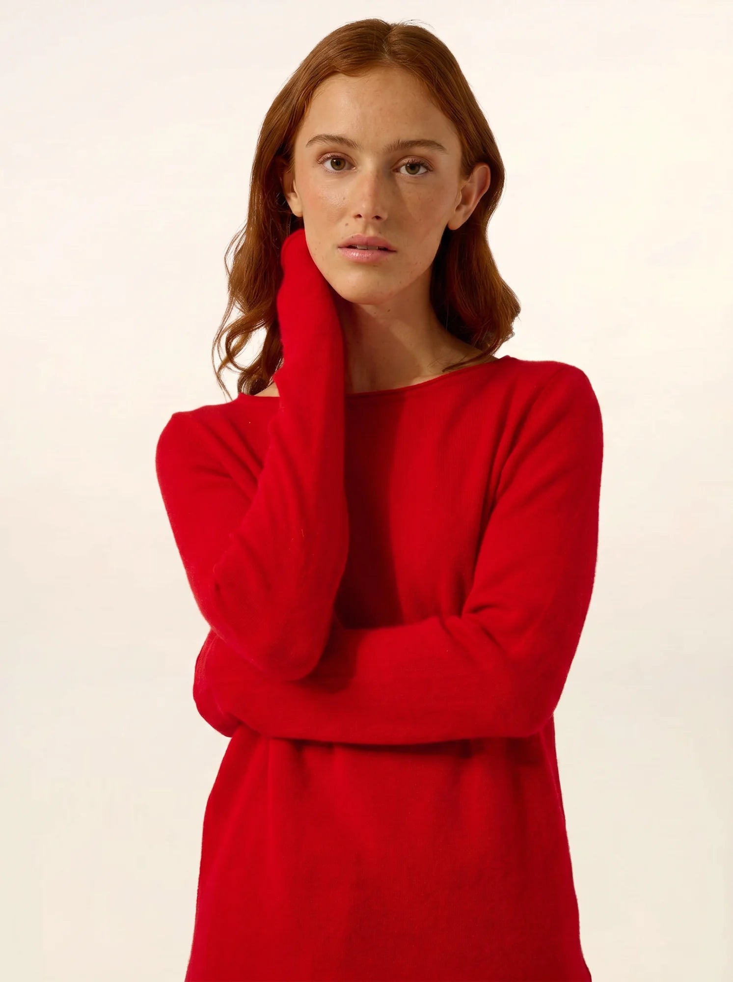 GRACE pullover u-boot-ausschnitt rot
