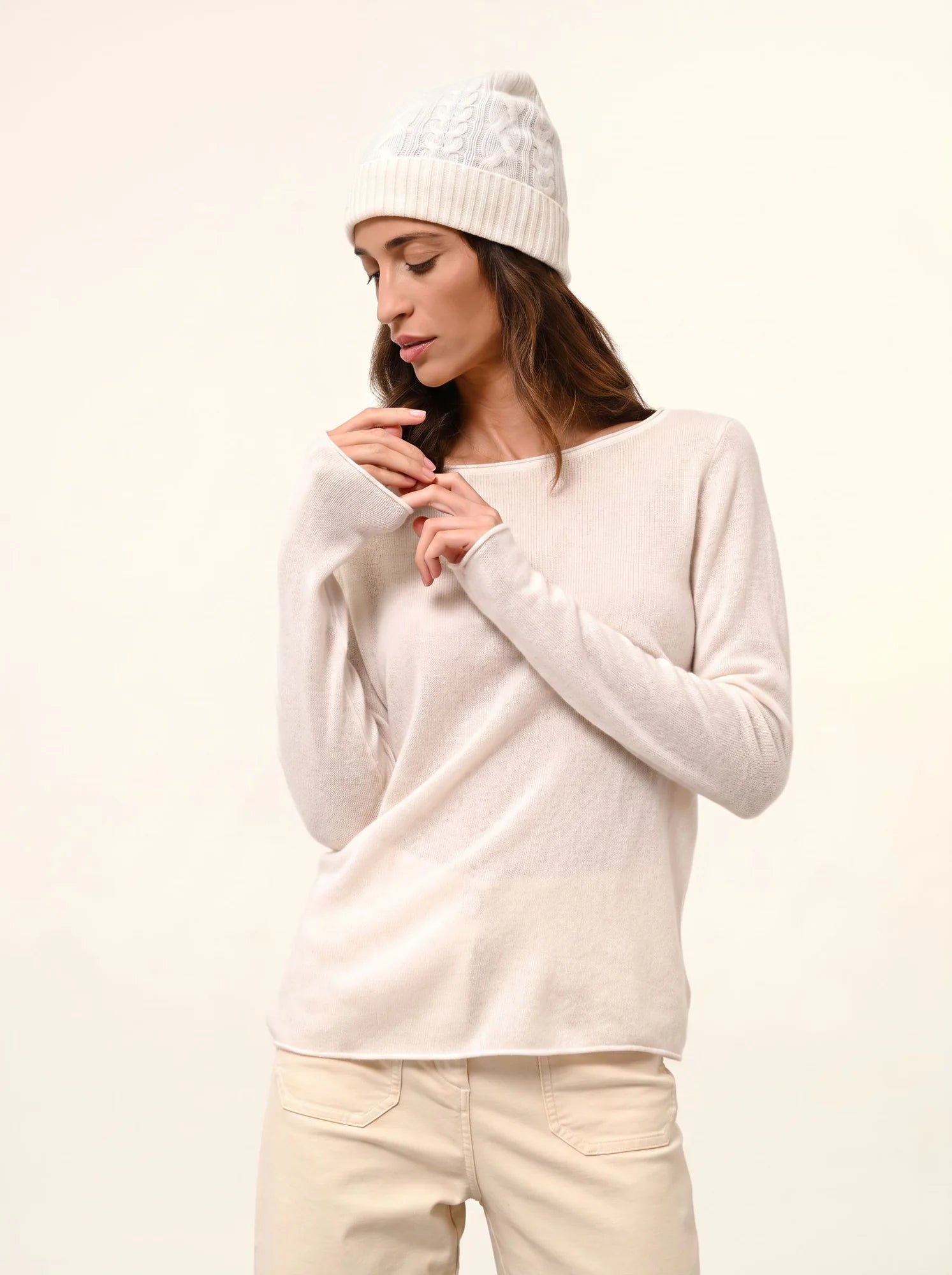 GRACE pullover u-boot-ausschnitt elfenbein