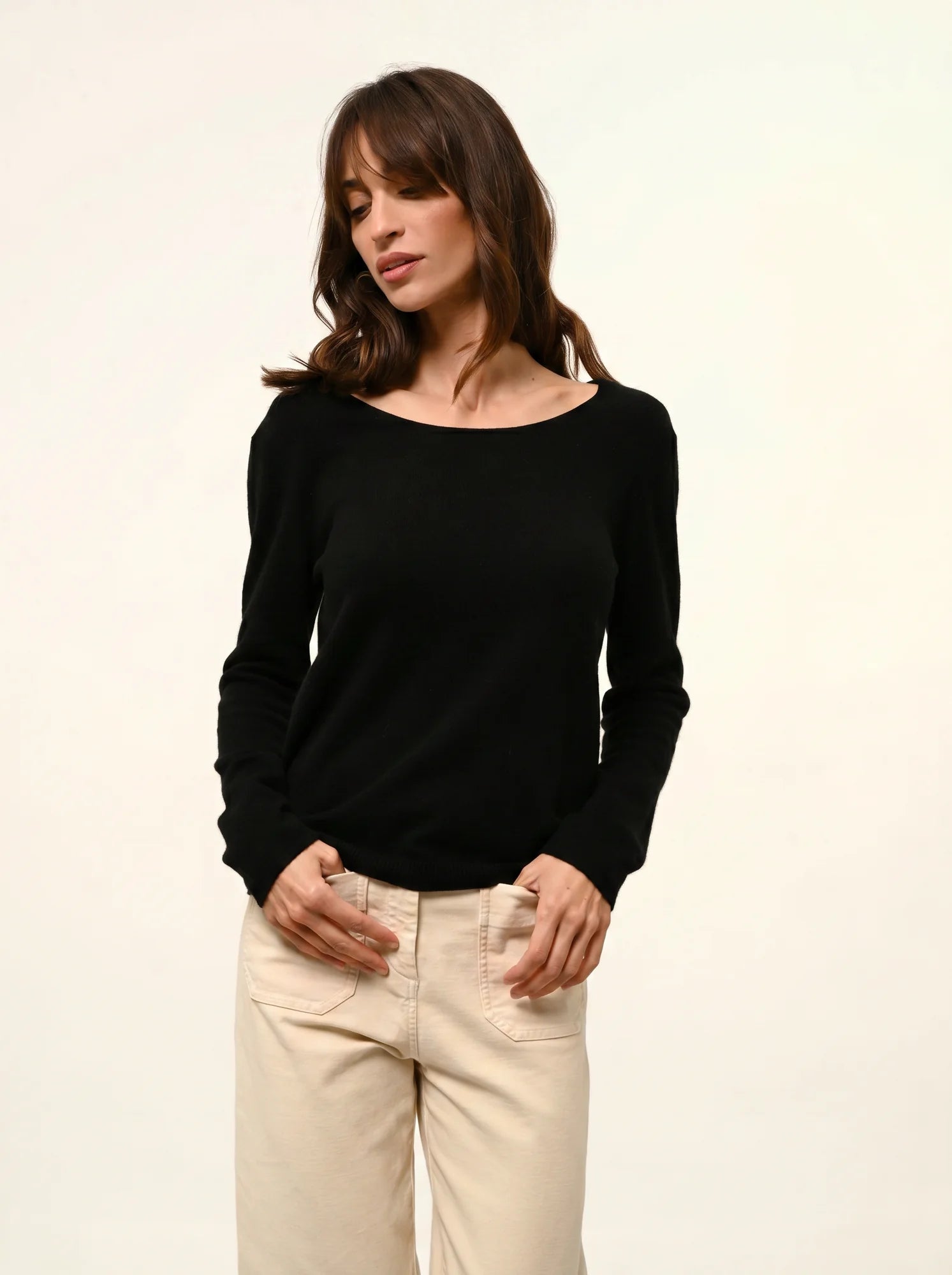 FIONA pull col rond noir