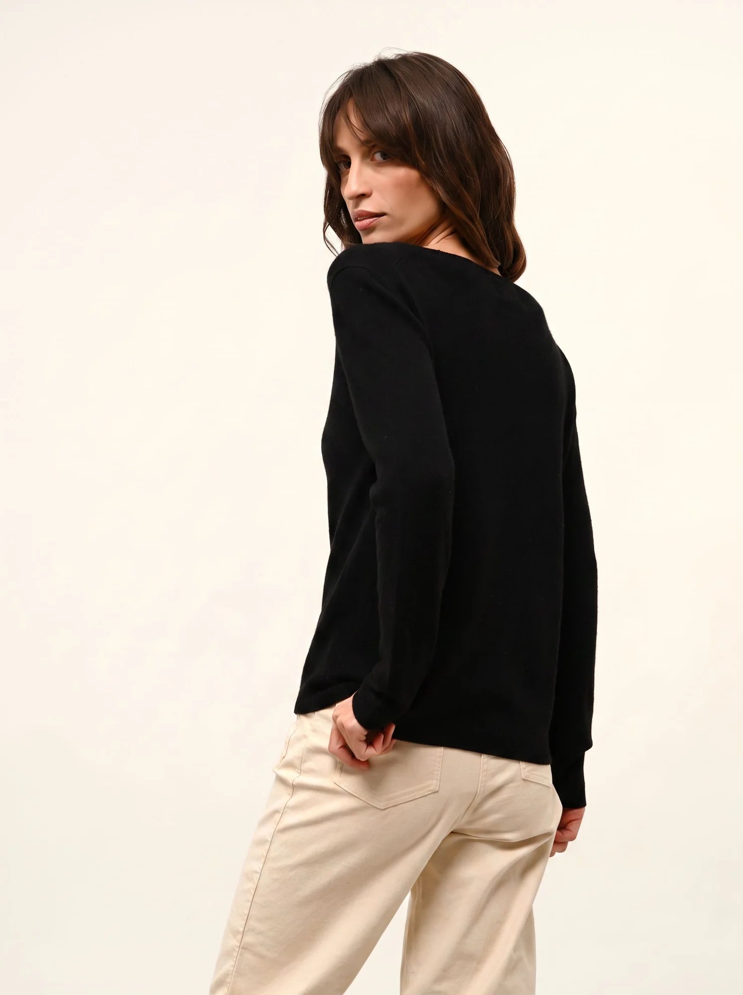 FIONA pull col rond noir