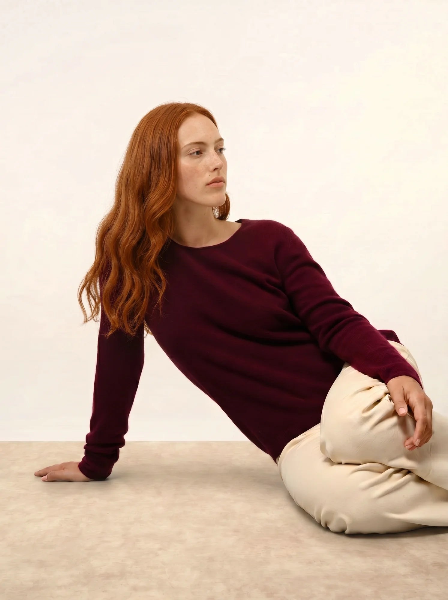 FIONA pull col rond bordeaux
