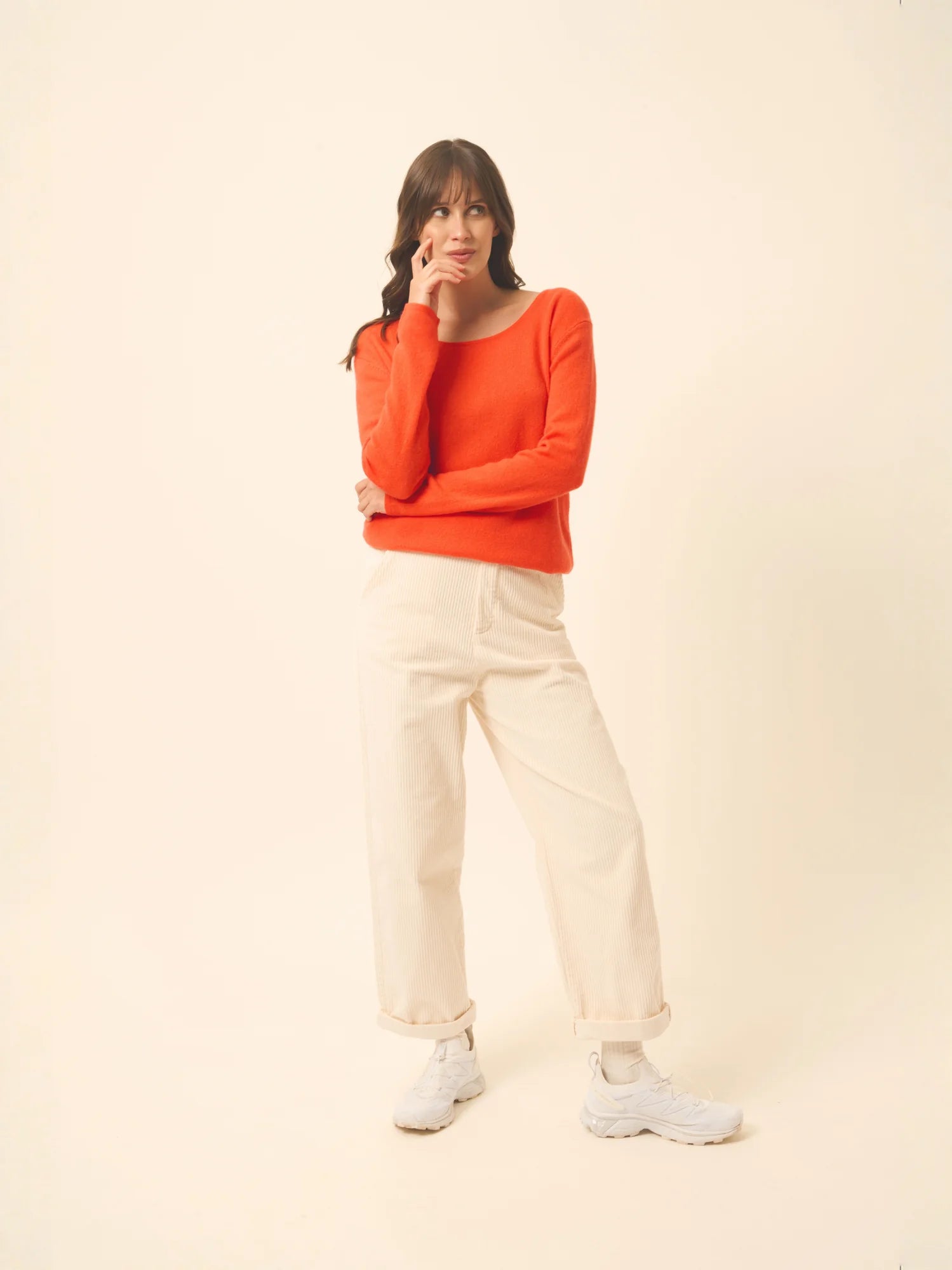 FIONA pullover rundhalsausschnitt orange