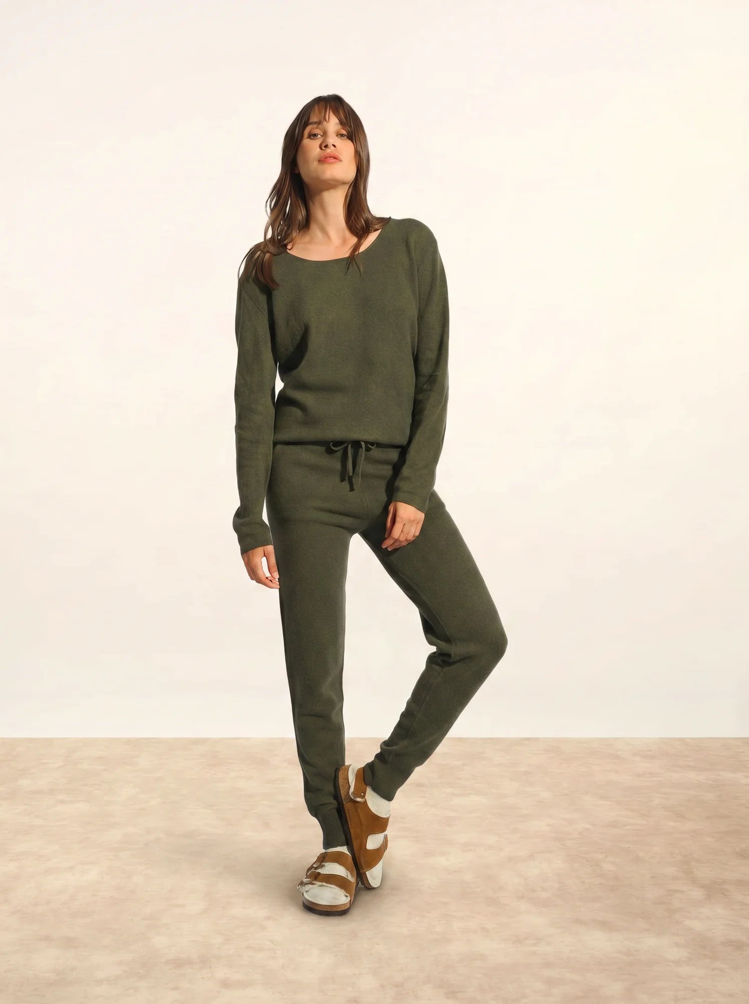 FIONA pullover rundhalsausschnitt khaki