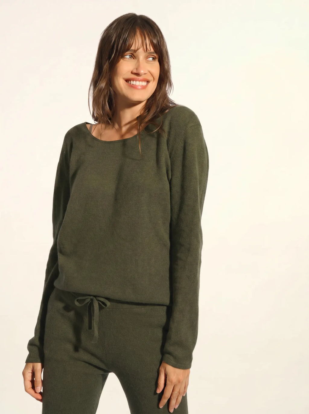 FIONA pullover rundhalsausschnitt khaki