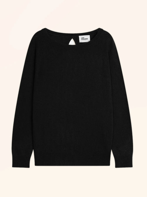 ABIGAILE pull col bateau goutte dos noir