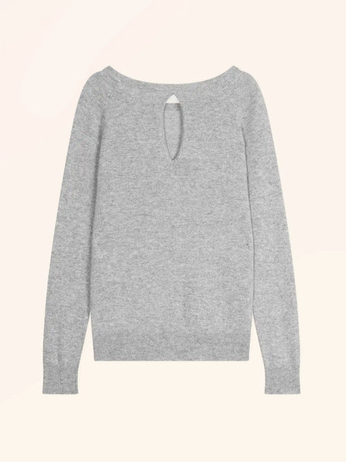 ABIGAILE pull col bateau goutte dos nuage chiné