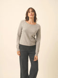 ABIGAILE pull col bateau goutte dos nuage chiné
