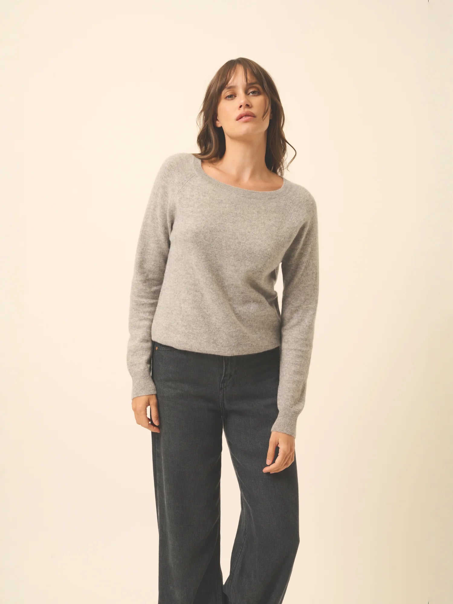 ABIGAILE pullover u-boot-ausschnitt tropfen hinten wolke meliert