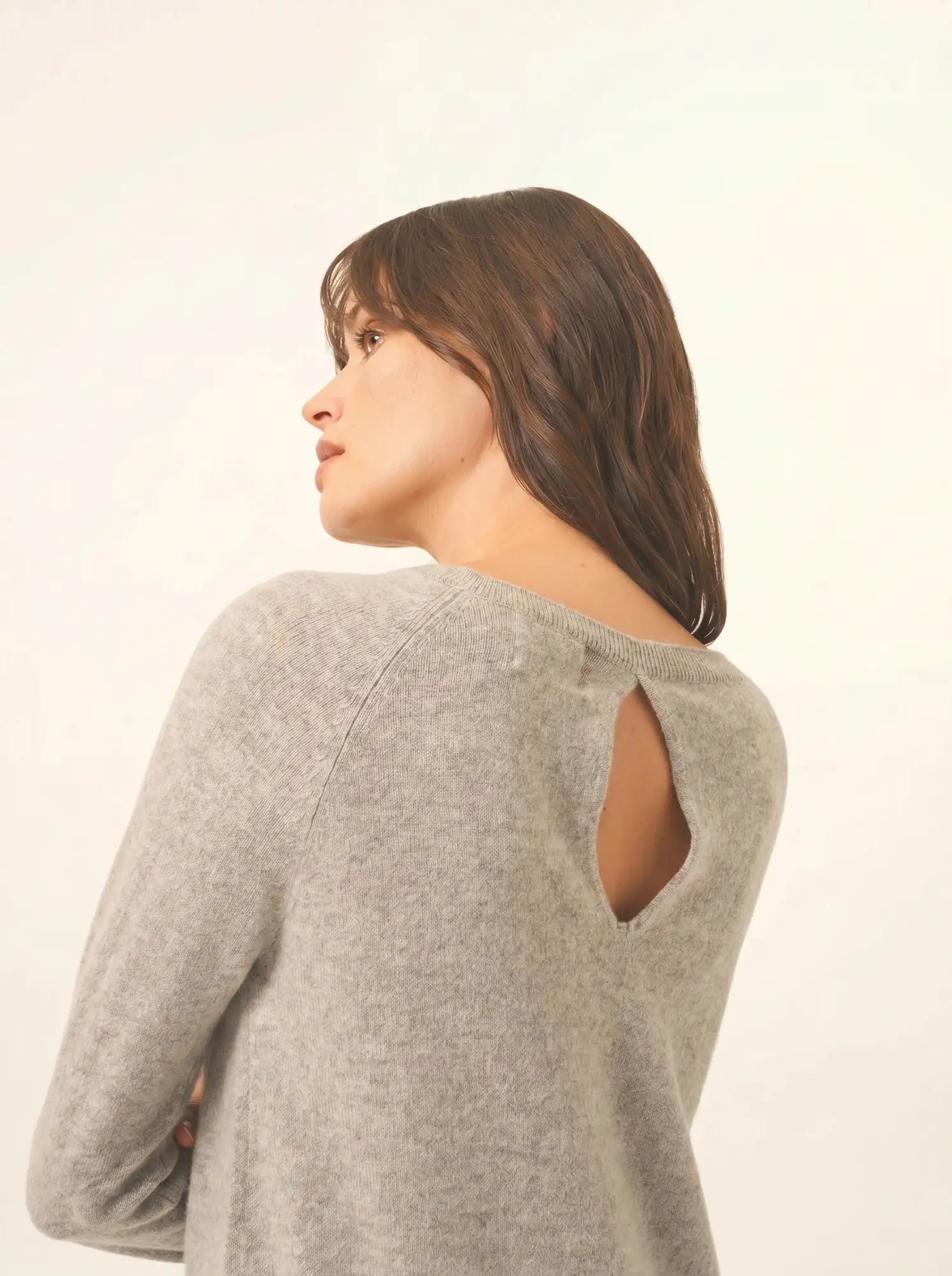ABIGAILE pullover u-boot-ausschnitt tropfen hinten wolke meliert