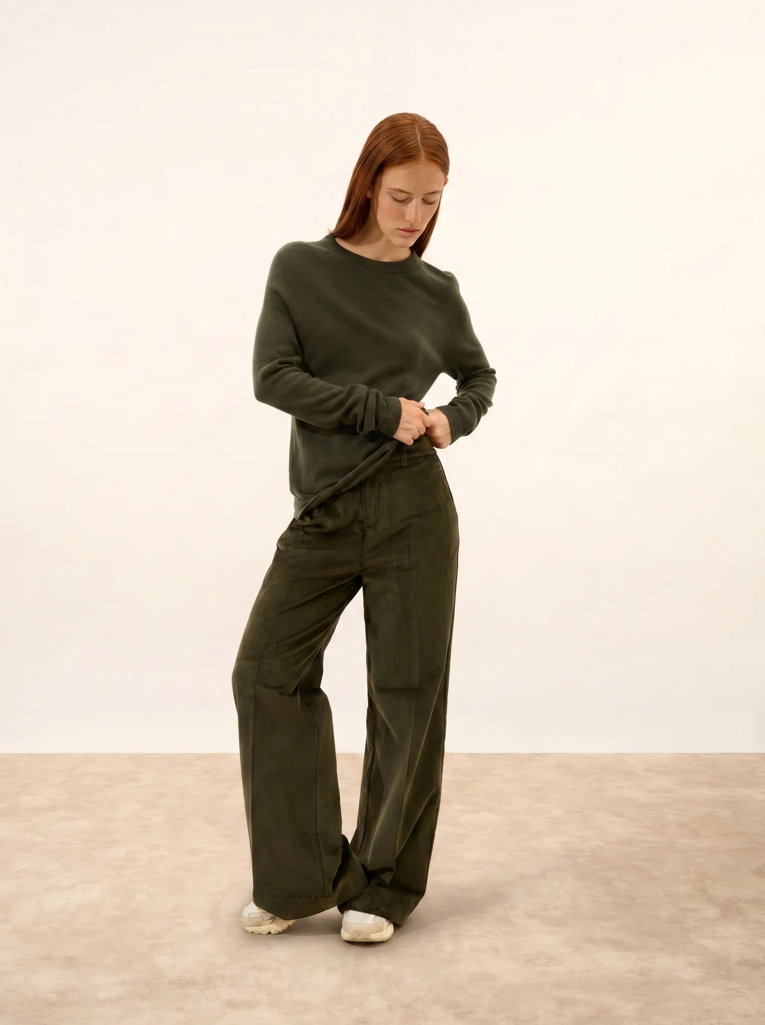 JANE pullover rundhalsausschnitt khaki