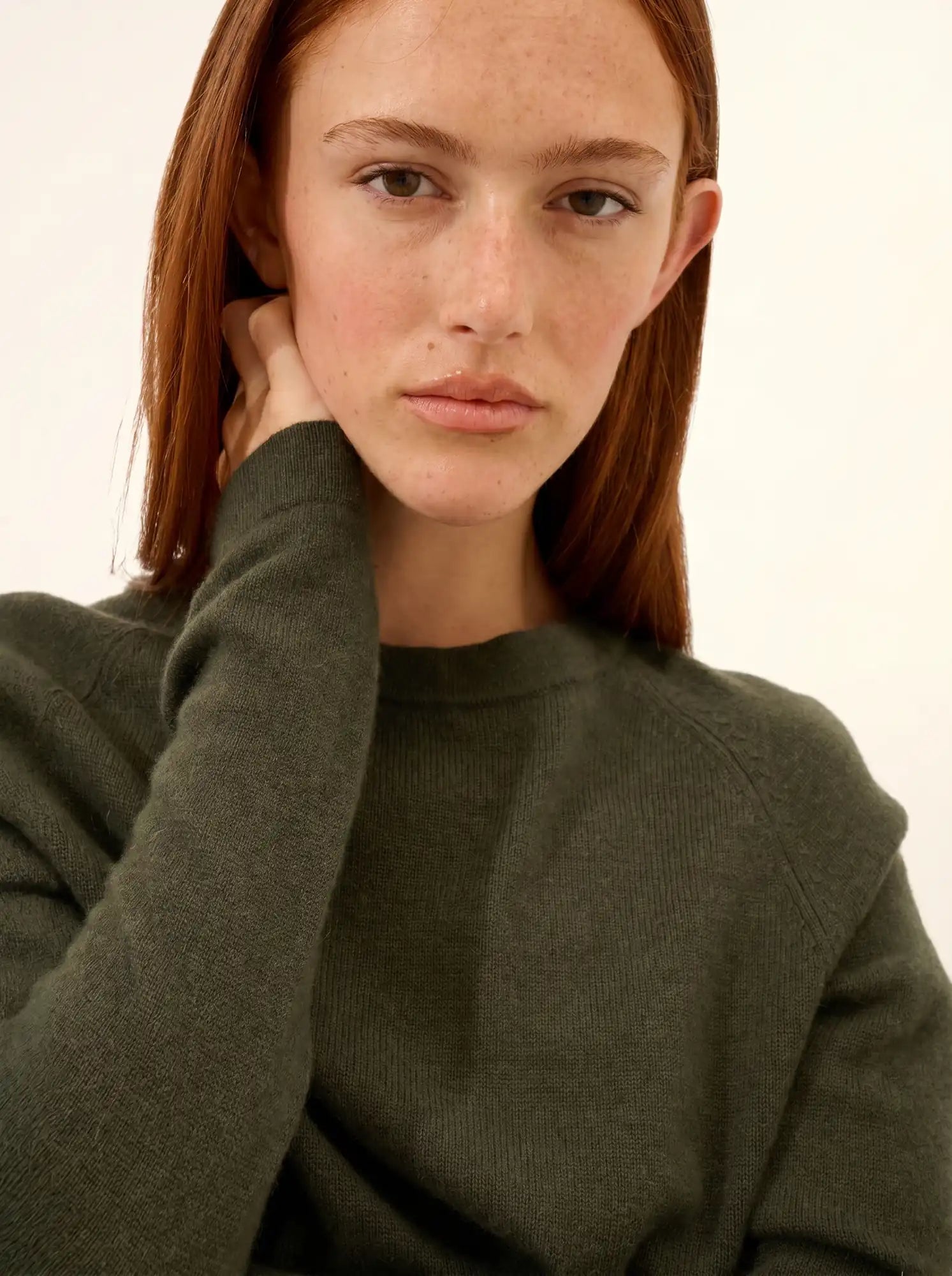 JANE pullover rundhalsausschnitt khaki