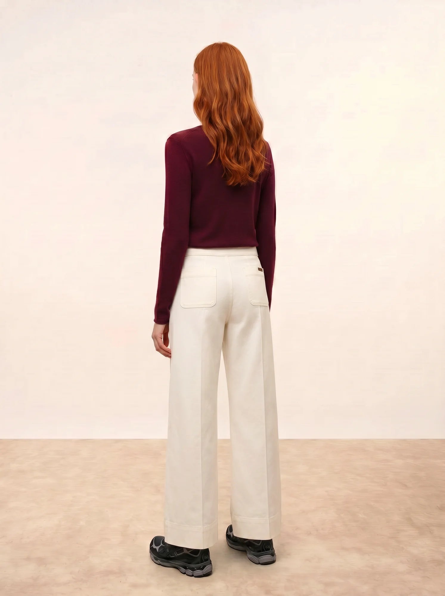 VIVIAN pull col rond bordeaux