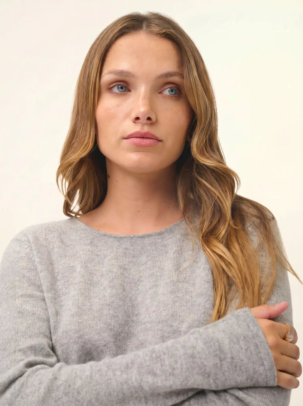 VIVIAN pullover rundhalsausschnitt wolke meliert