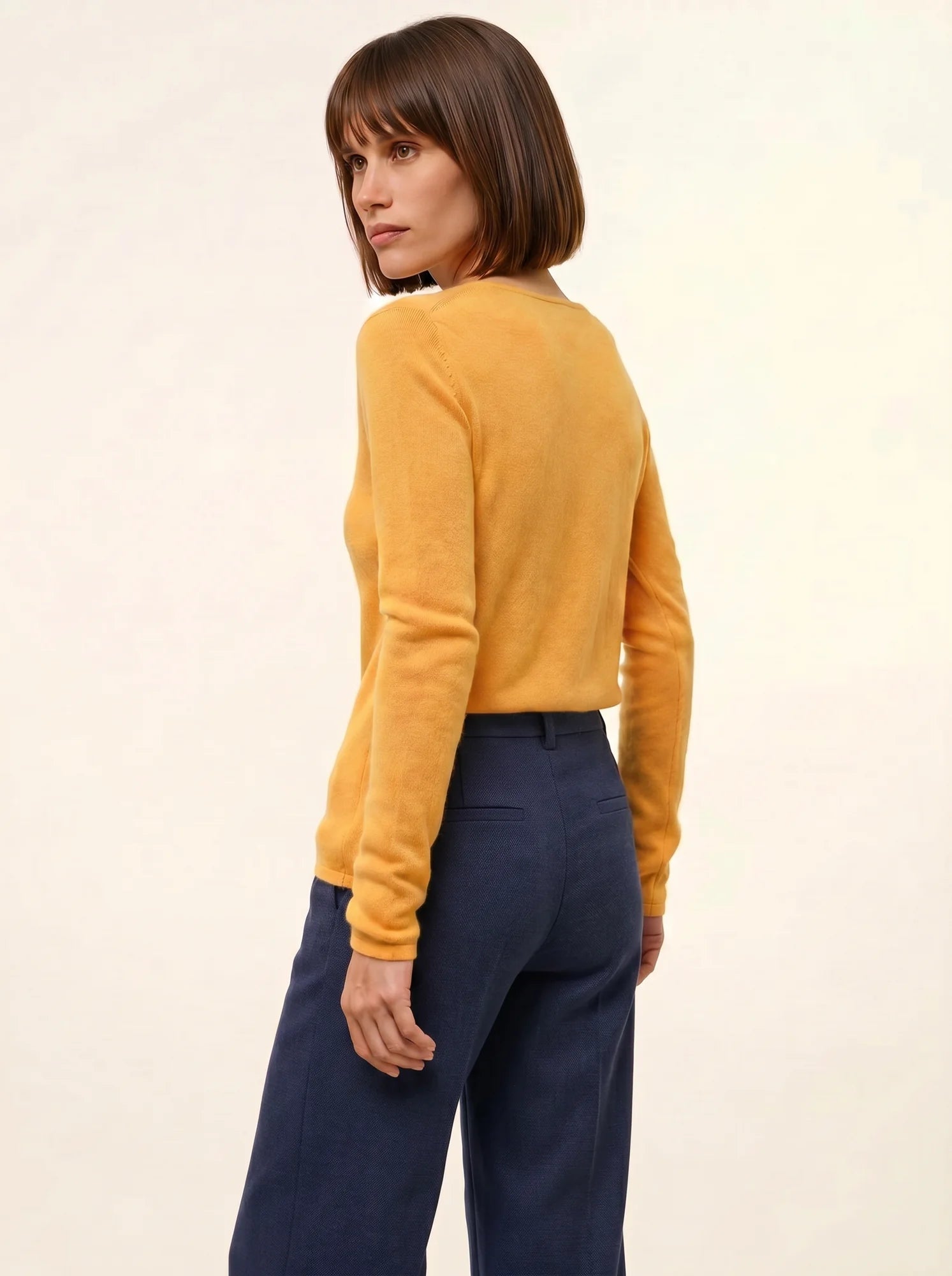 VIVIAN pullover rundhalsausschnitt curcuma