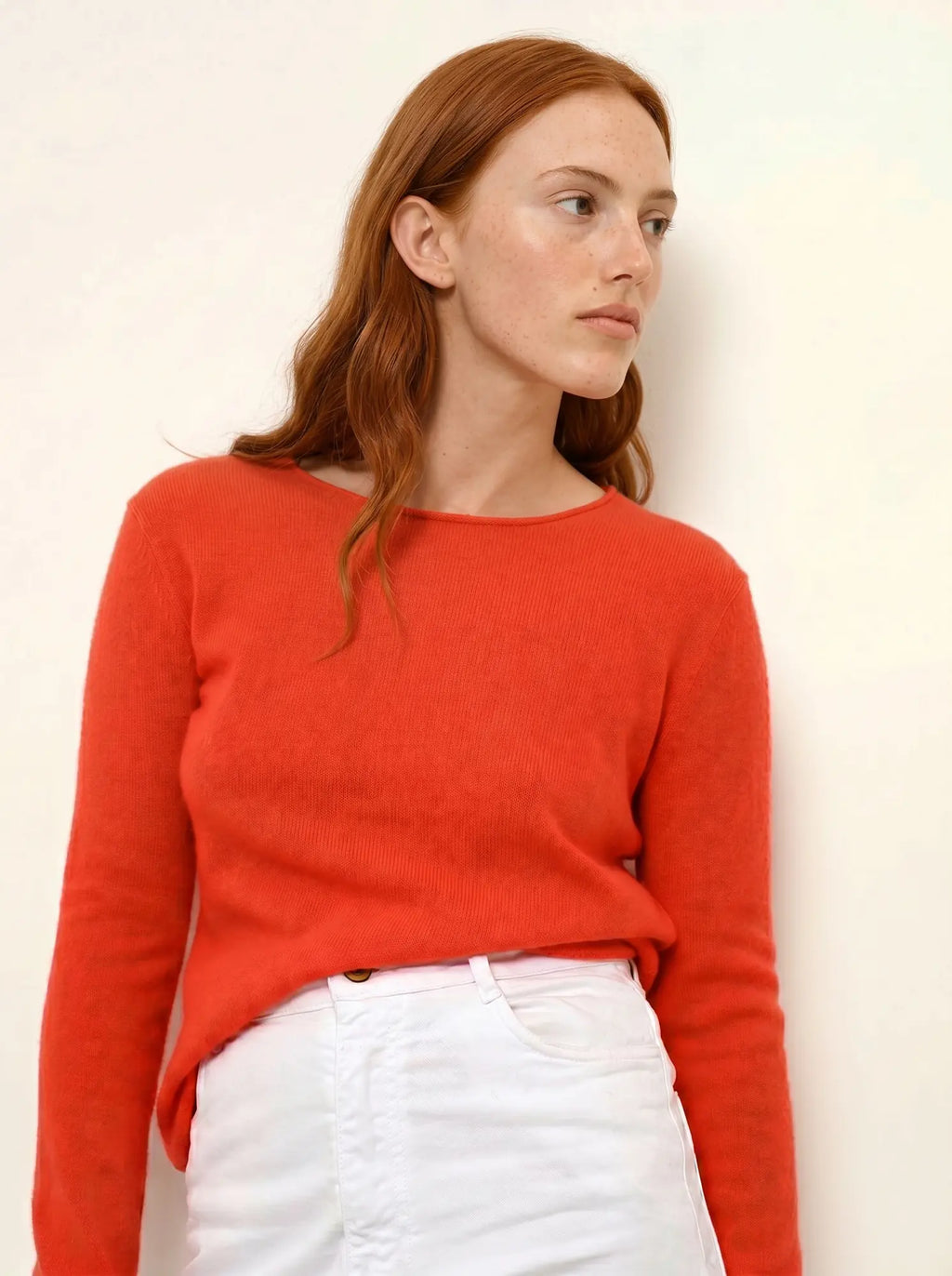 VIVIAN pullover rundhalsausschnitt orange