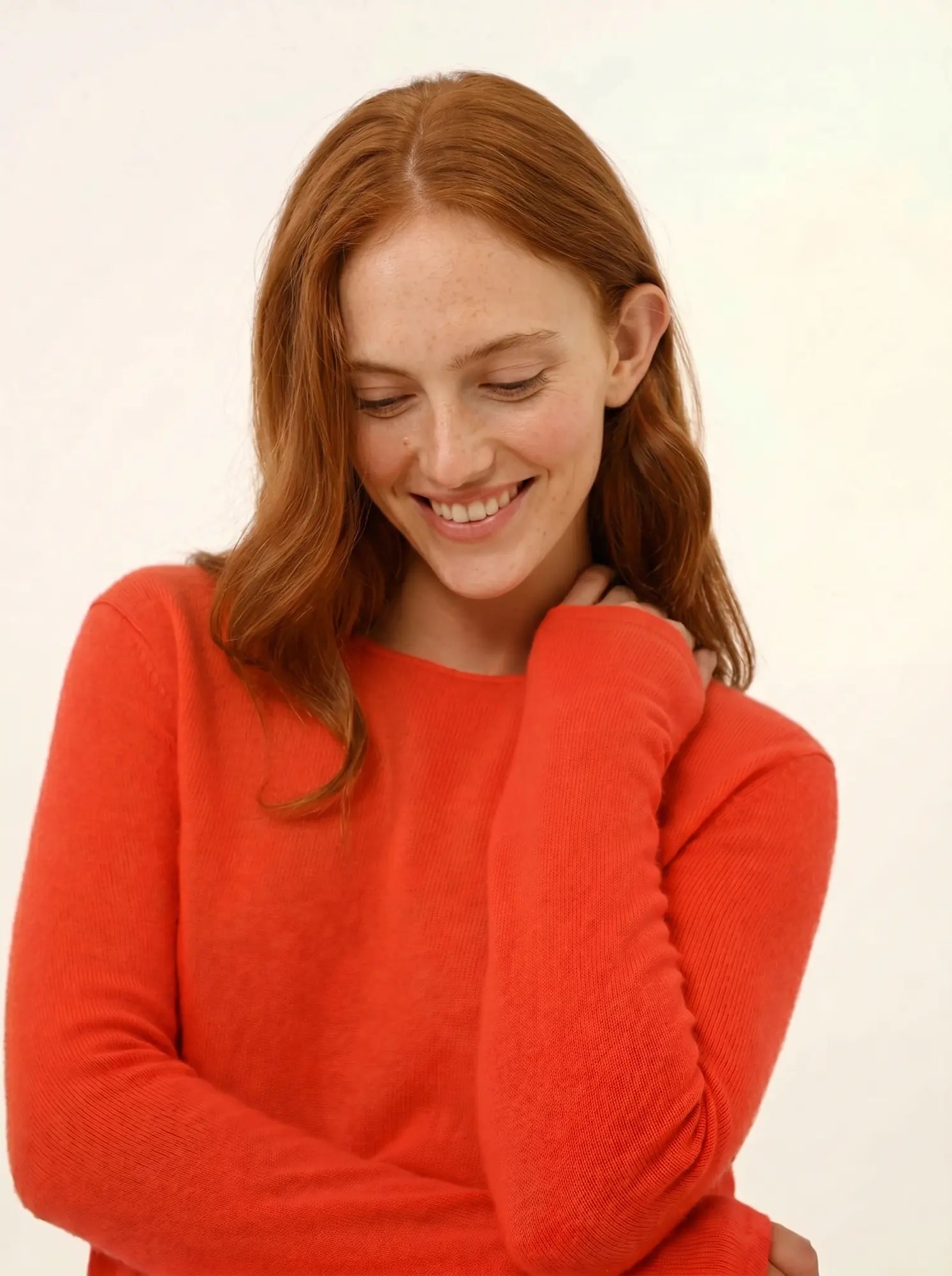 VIVIAN pullover rundhalsausschnitt orange