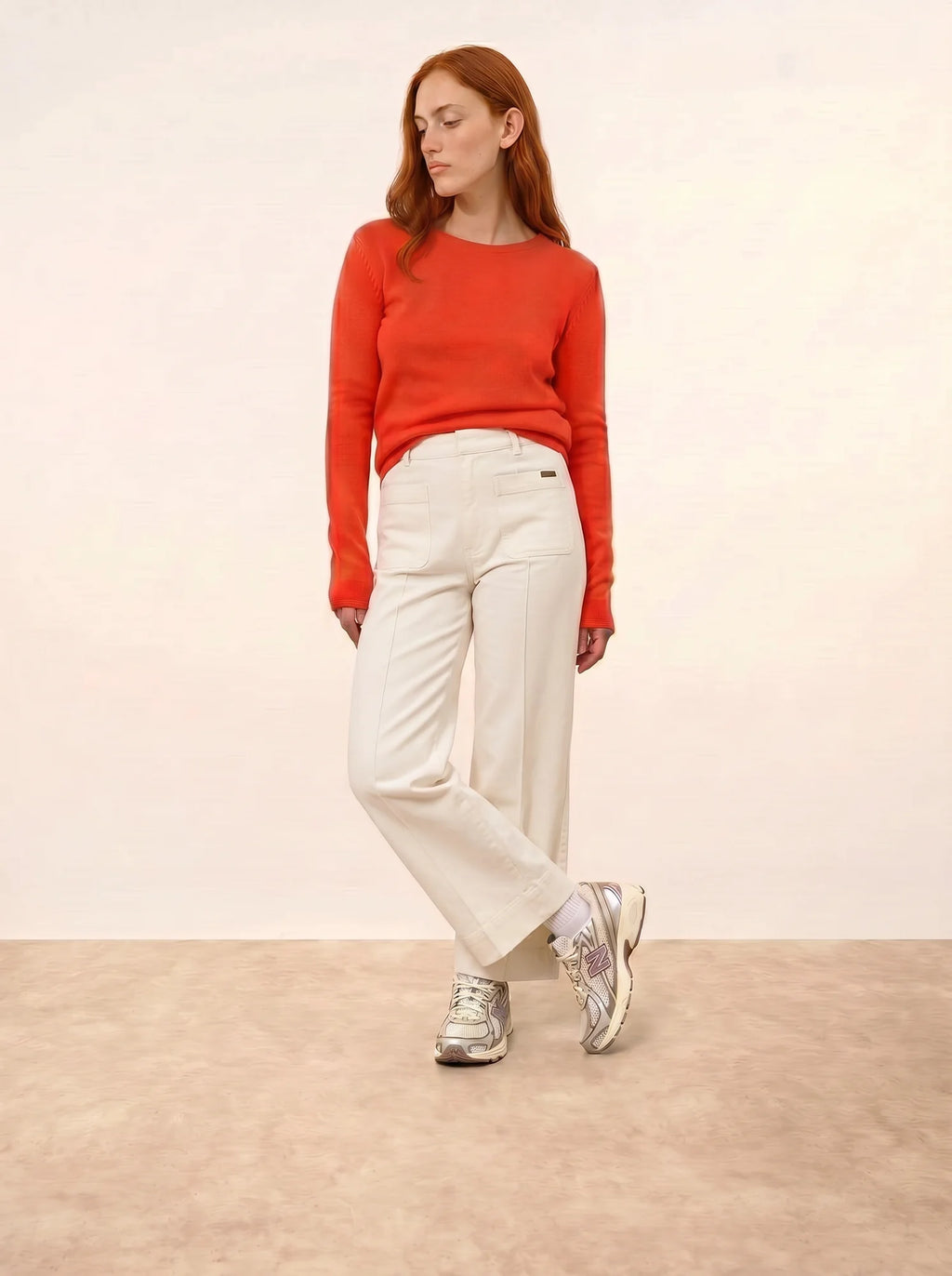 VIVIAN pullover rundhalsausschnitt orange