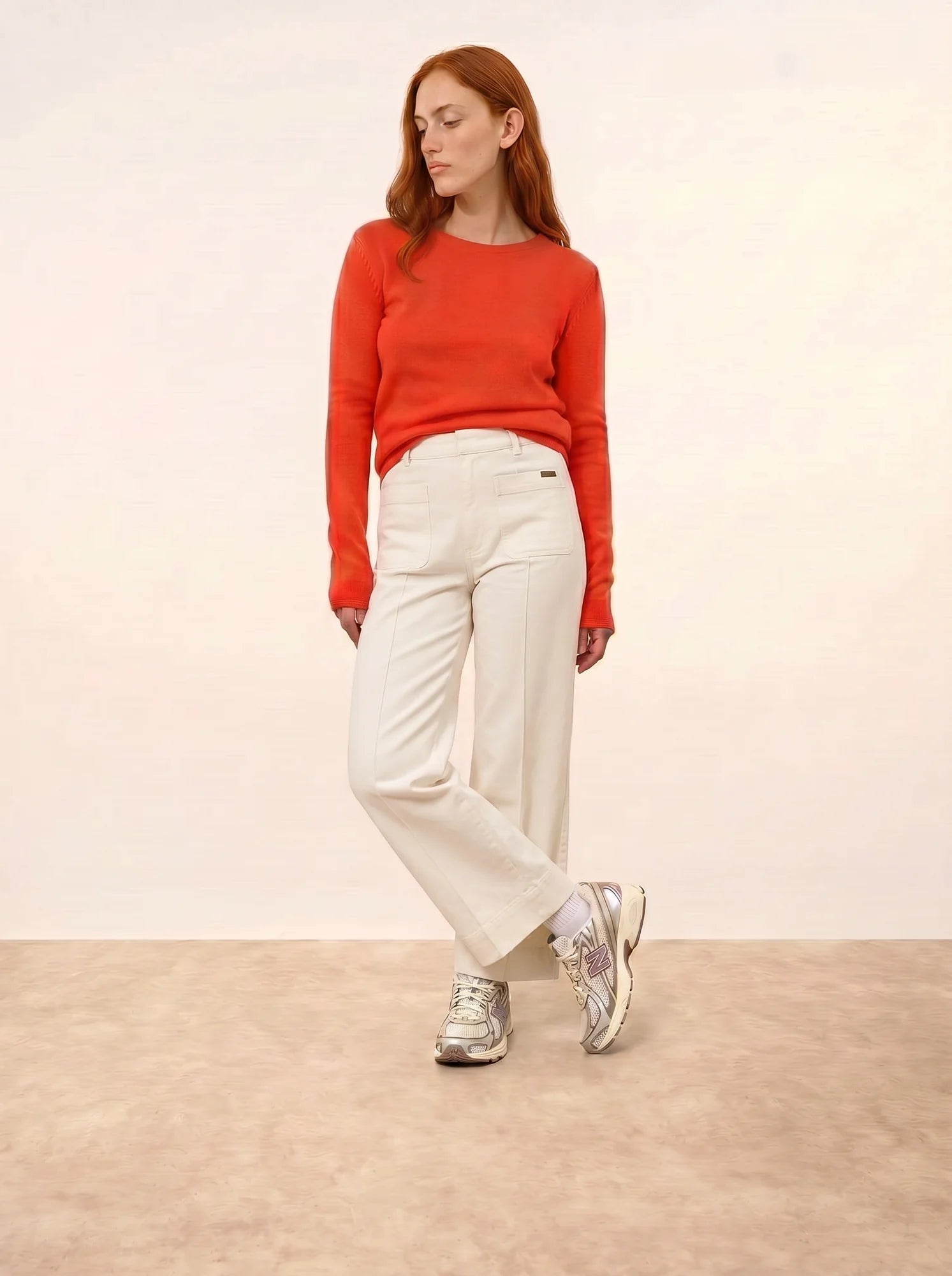 VIVIAN pullover rundhalsausschnitt orange