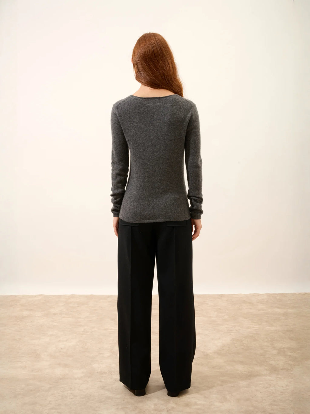 VIVIAN pull col rond anthracite chiné