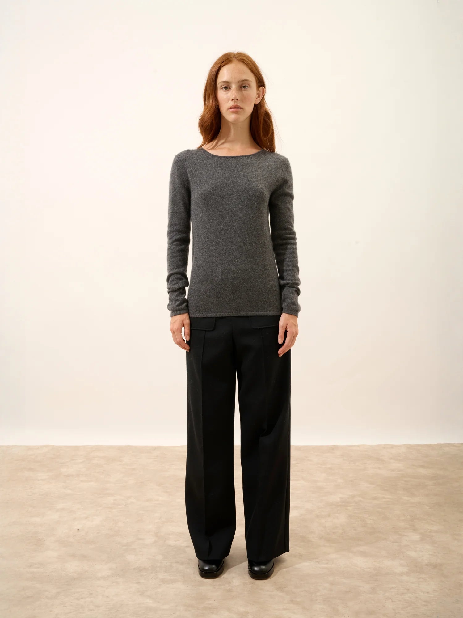 VIVIAN pullover rundhalsausschnitt anthrazit meliert
