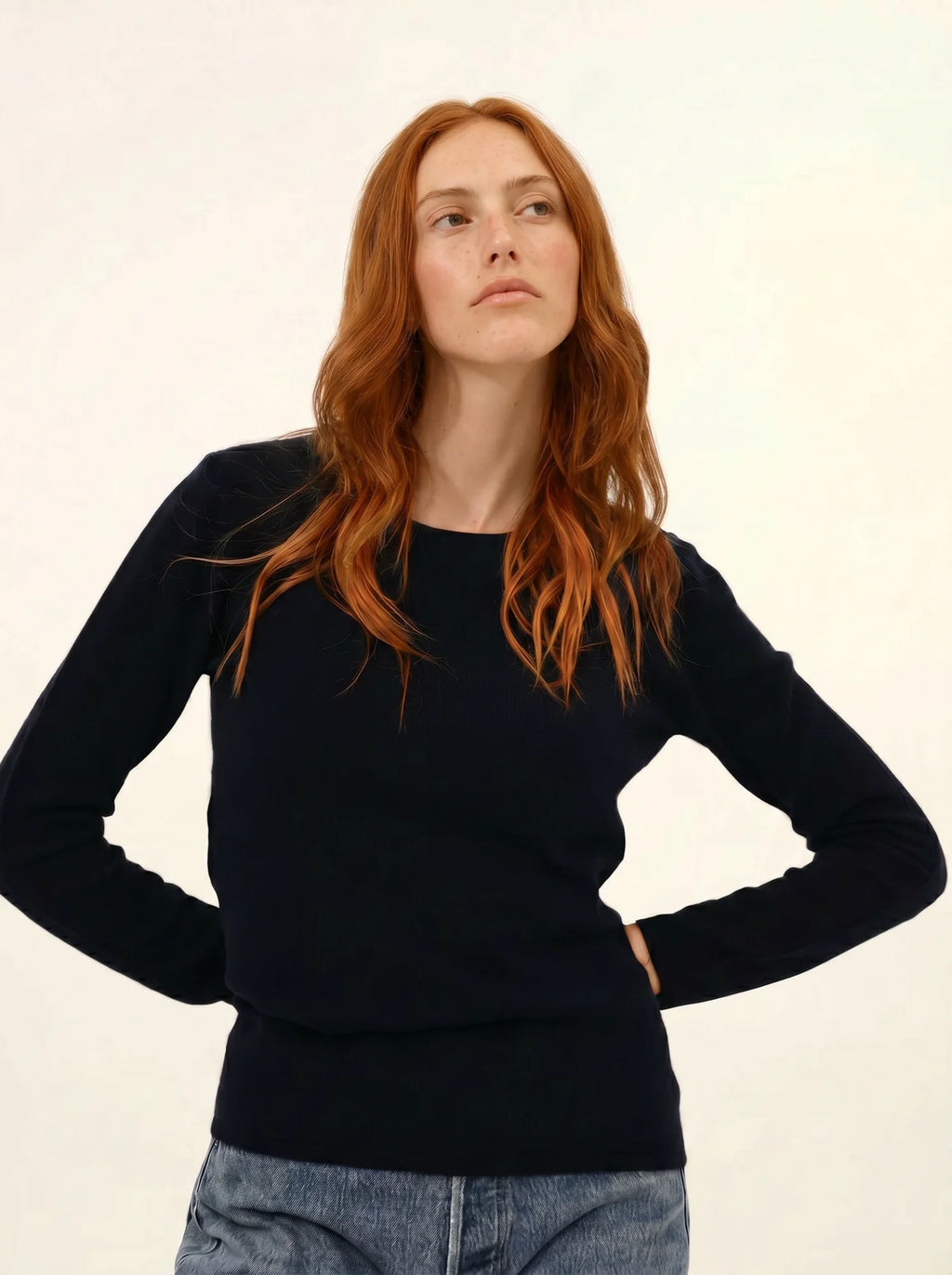 VIVIAN pullover rundhalsausschnitt marineblau