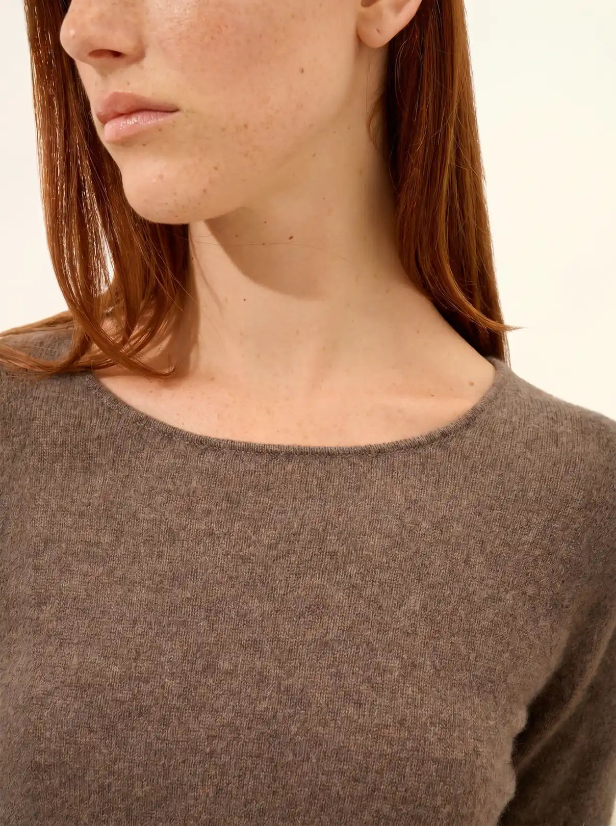 VIVIAN pullover rundhalsausschnitt taupe meliert