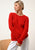 VIVIAN pull col rond rouge 100% cachemire