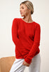 VIVIAN pull col rond rouge 100% cachemire