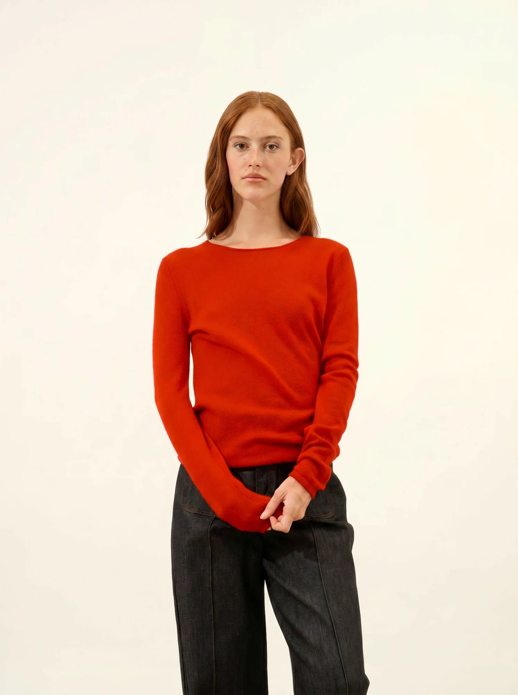 VIVIAN pullover rundhalsausschnitt rot