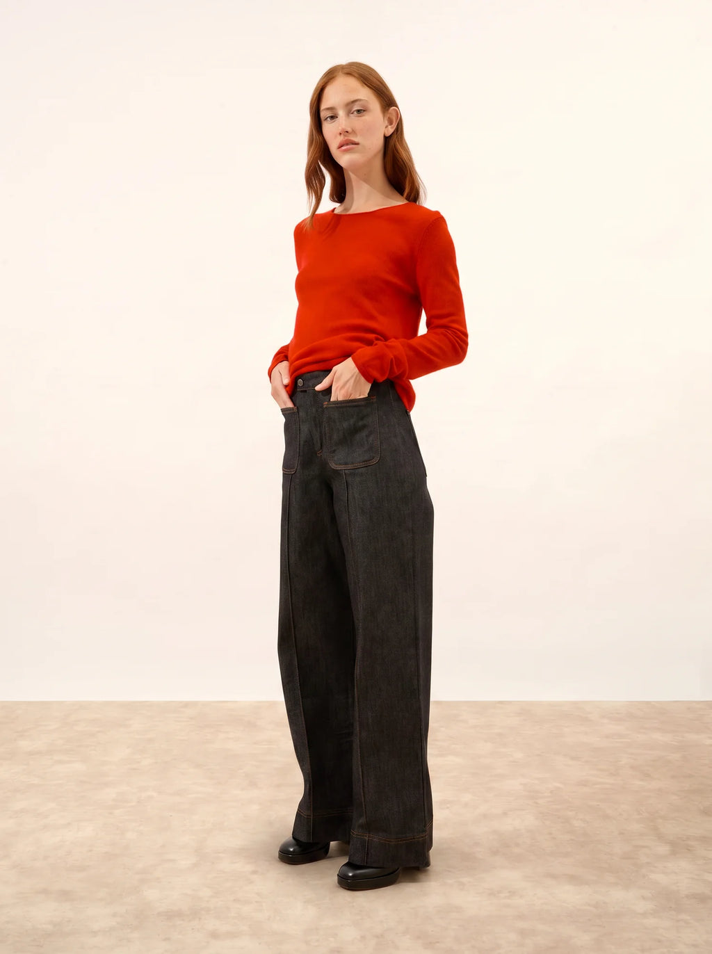 VIVIAN pullover rundhalsausschnitt rot