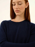 HELEN pull col rond bleu marine