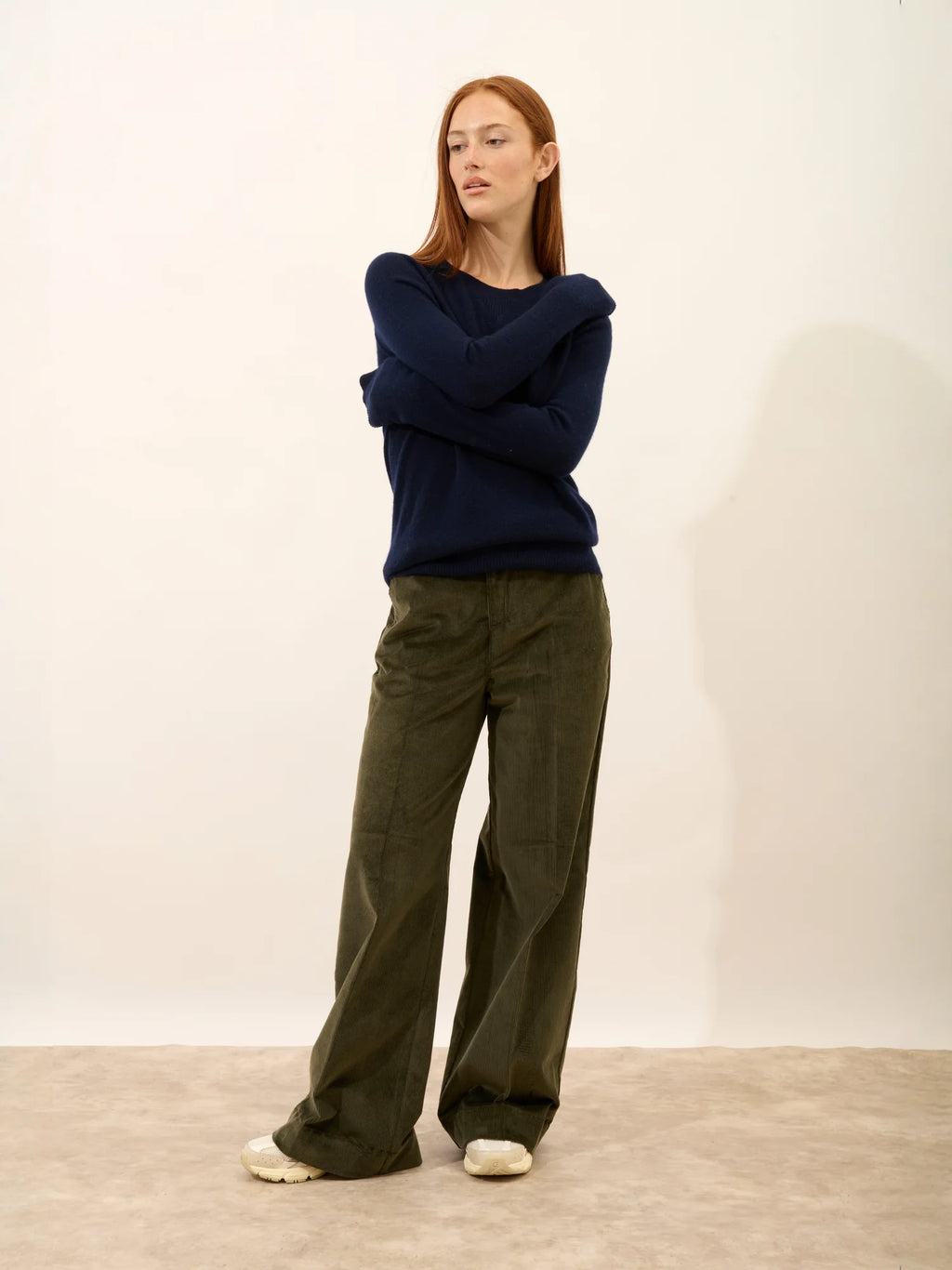 HELEN pull col rond bleu marine