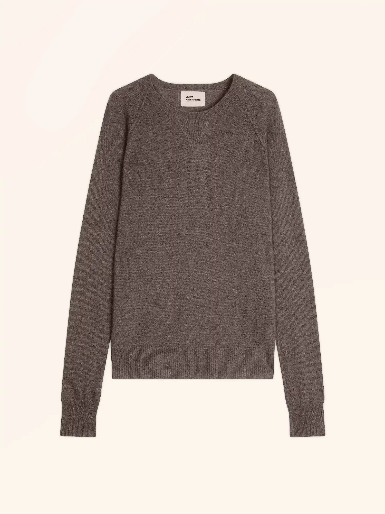 HELEN pullover rundhalsausschnitt taupe meliert