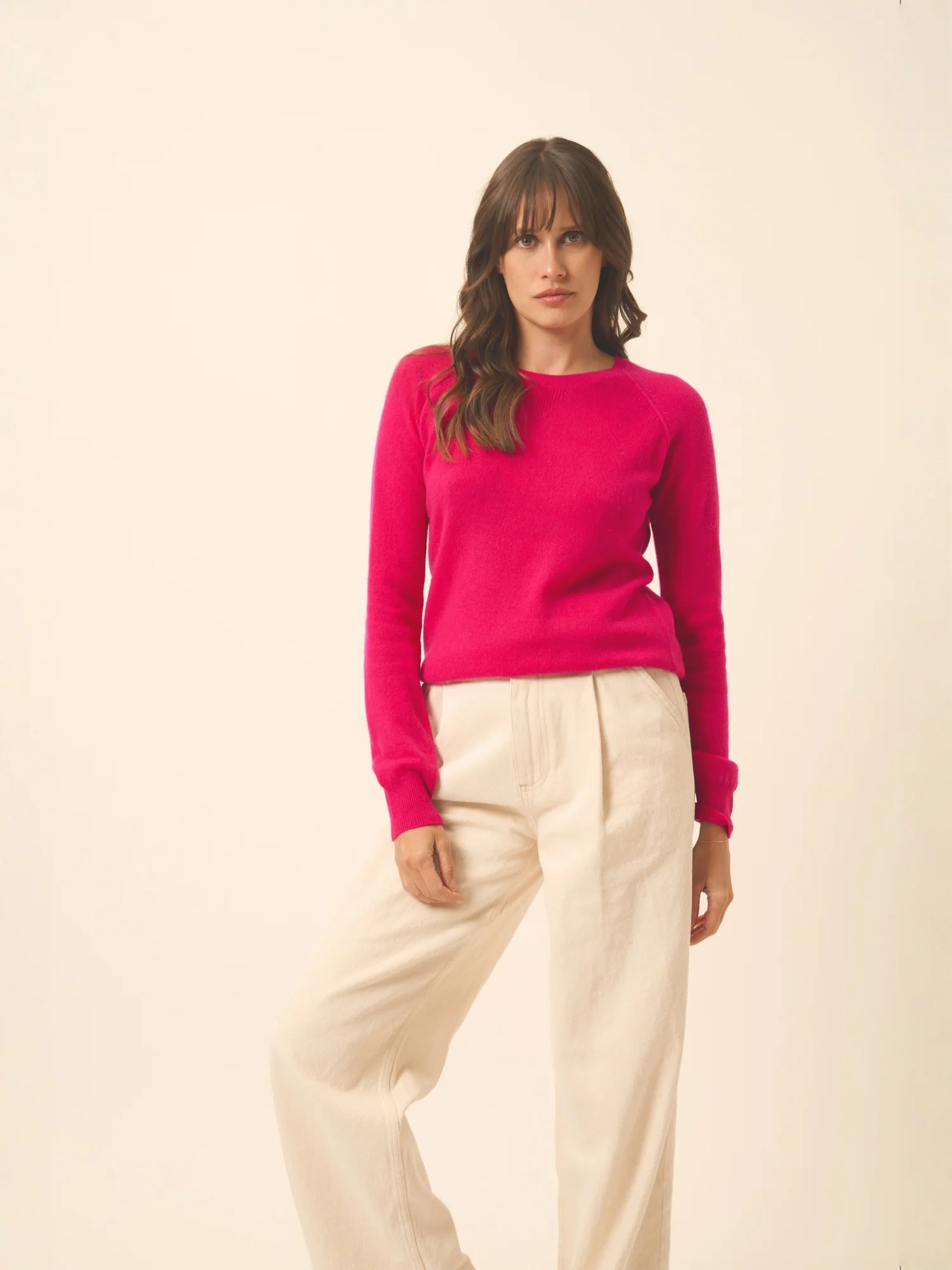 HELEN pullover rundhalsausschnitt fuchsia