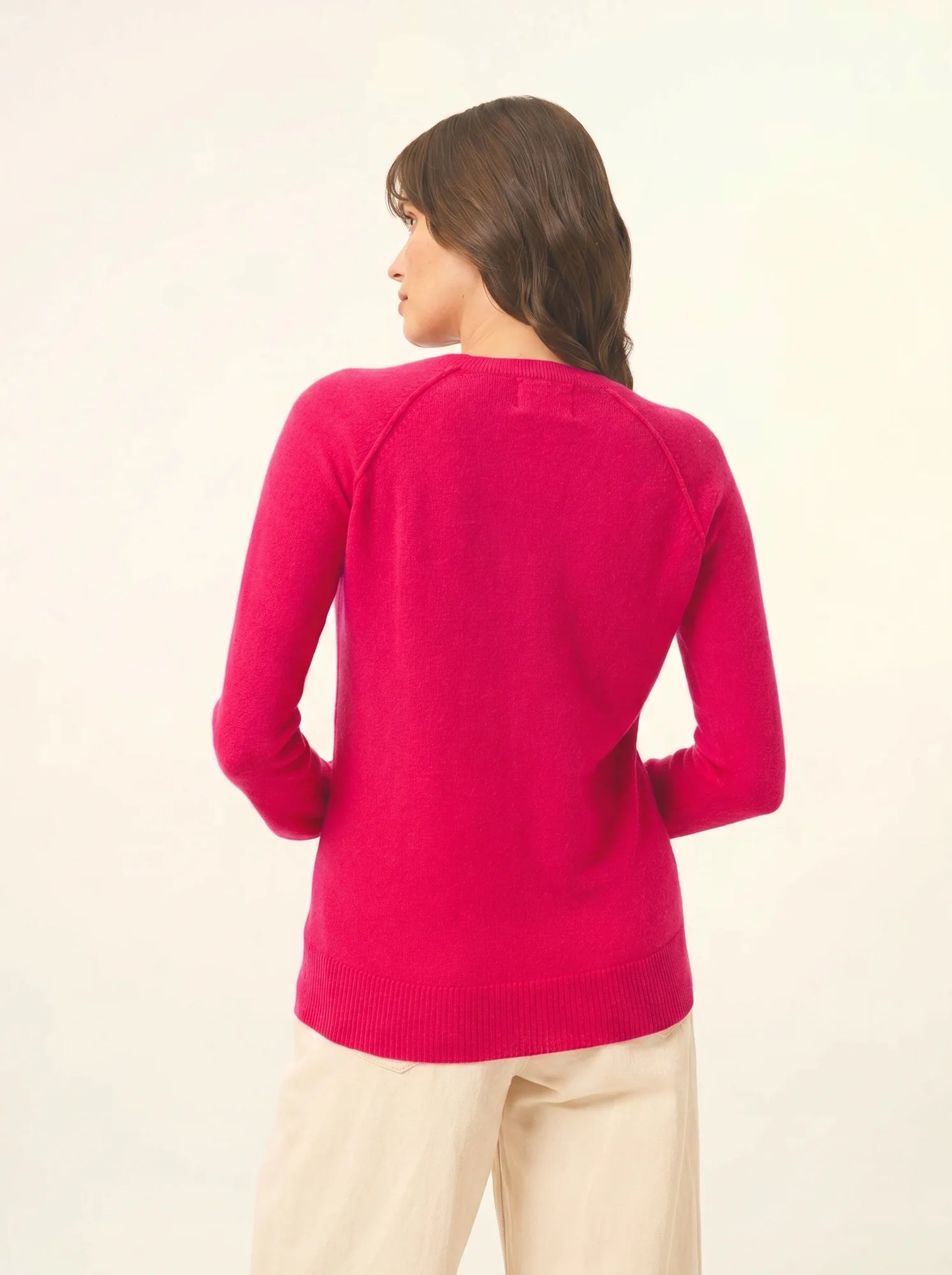 HELEN pullover rundhalsausschnitt fuchsia