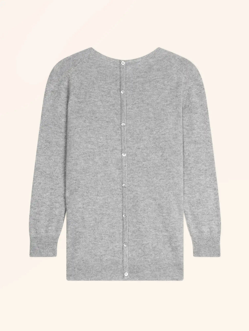 JANICE pullover rundhalsausschnitt geknöpft hinten wolke meliert