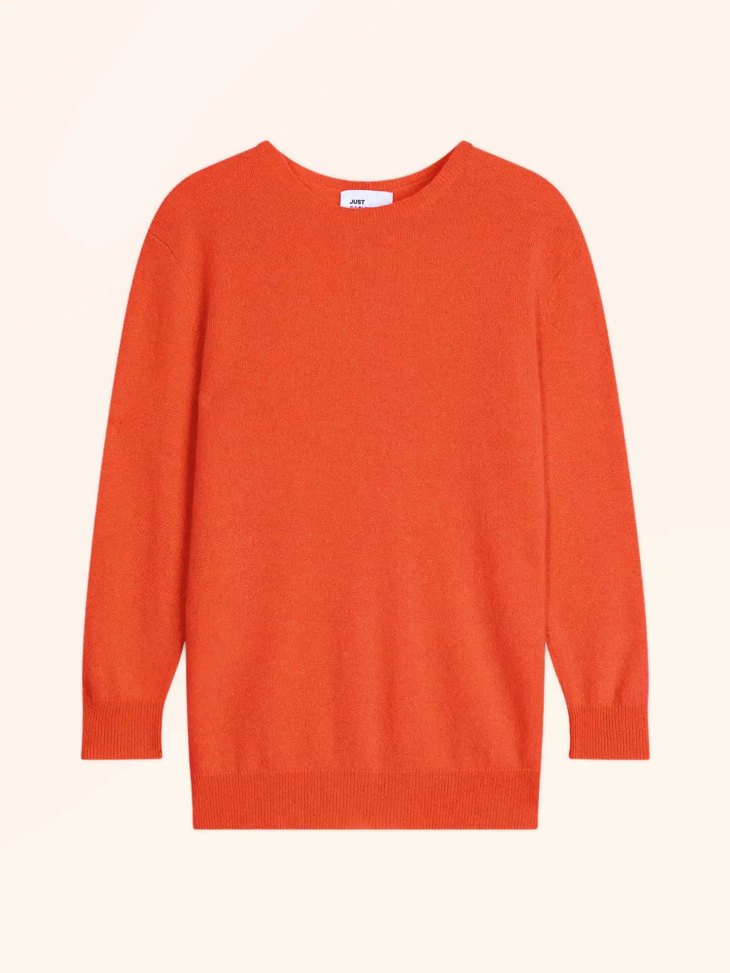 JANICE pullover rundhalsausschnitt geknöpft hinten orange