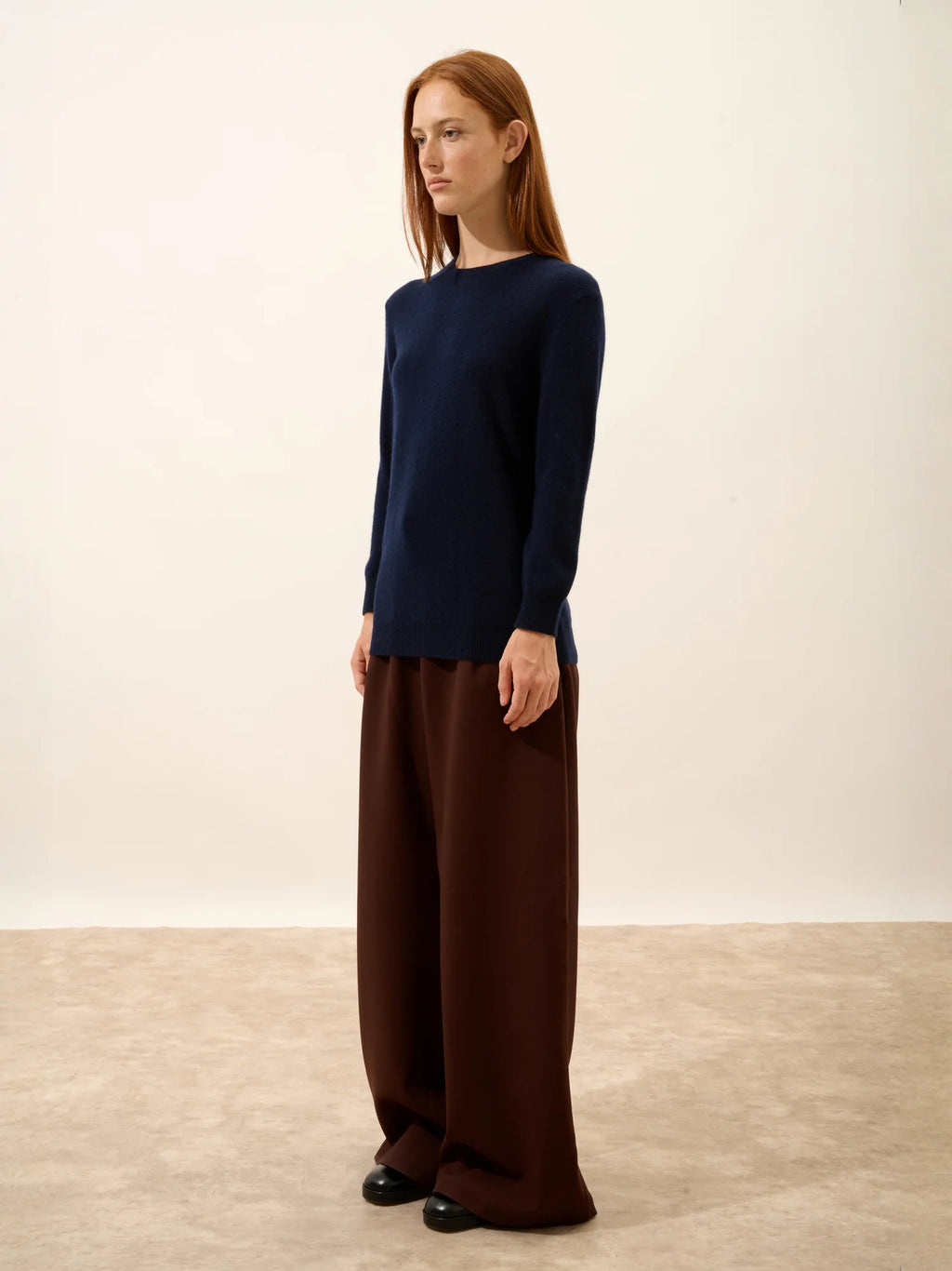 JANICE pull col rond boutonné dos bleu marine